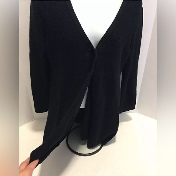 DAISY FUENTES Womens Size Small - Long Sleeve Black Button Open Sweater Cardigan - Picture 2 of 8